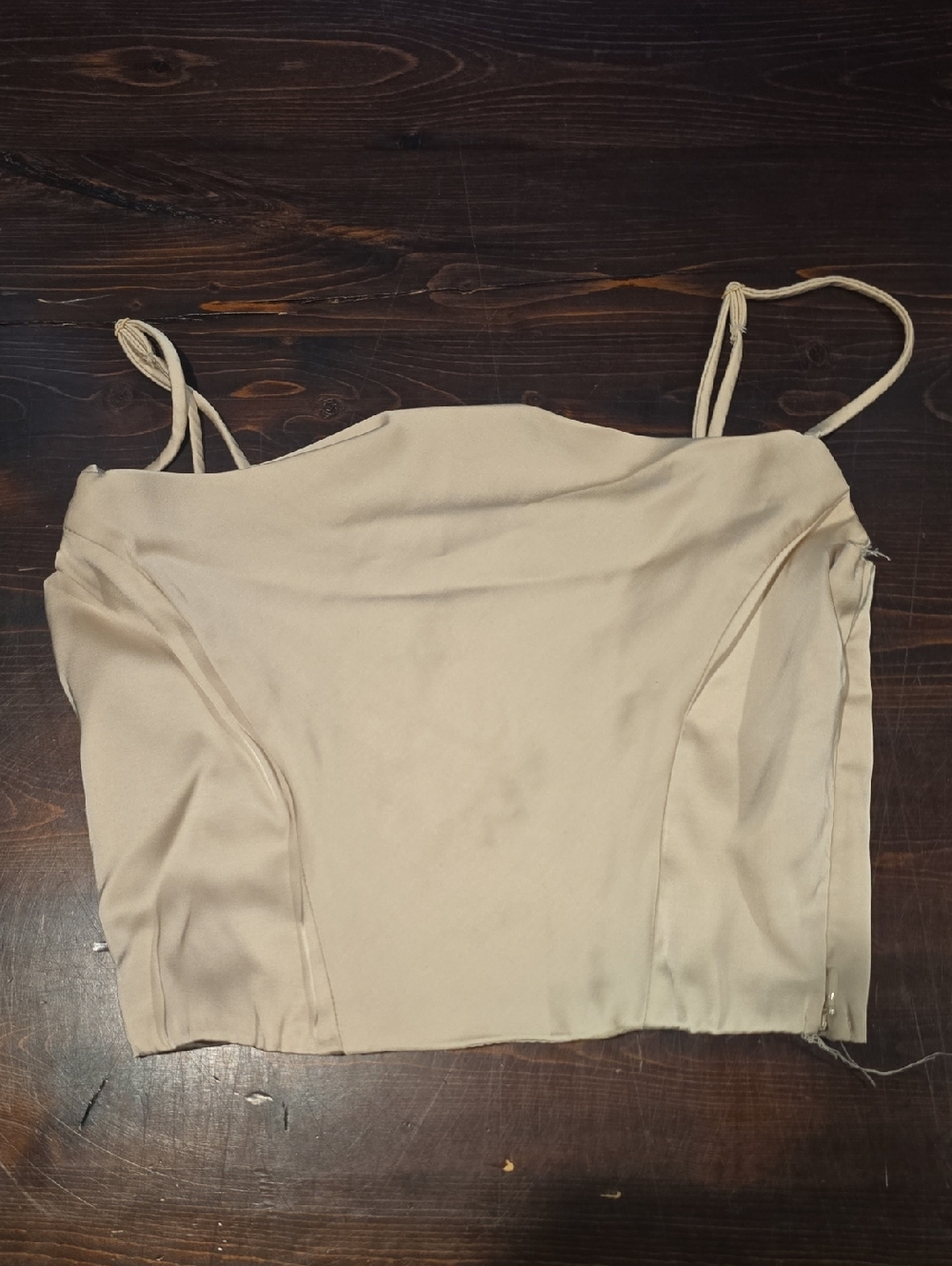H&M Cream Satin Strappy Corset Style Crop Top - XS